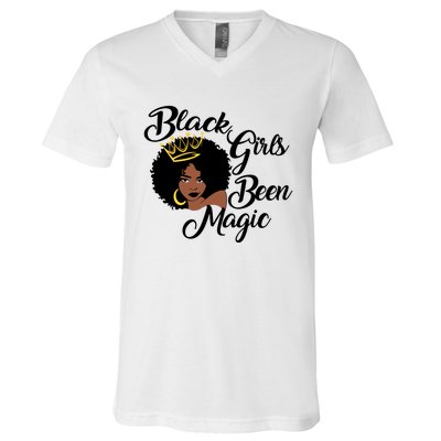 Black Been Magic Melanin Black History Gift V-Neck T-Shirt