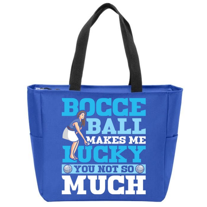 Bocce Ball Makes Me Lucky Bocce Ball Gift Zip Tote Bag