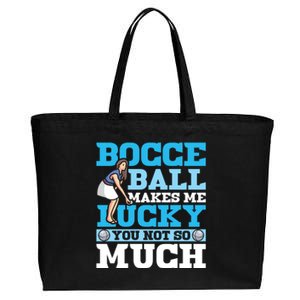 Bocce Ball Makes Me Lucky Bocce Ball Gift Cotton Canvas Jumbo Tote