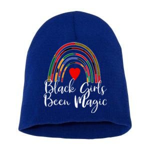 Black Been Magic Rainbow African Kente Great Gift Short Acrylic Beanie