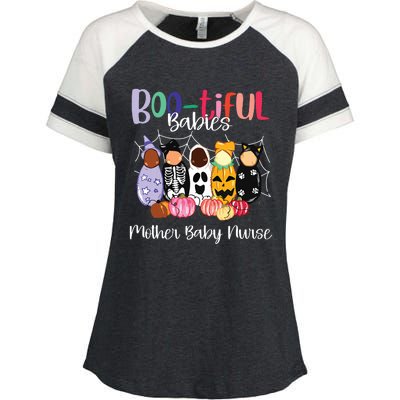 Bootiful Babies Mother Baby Nurse Funny Halloween Enza Ladies Jersey Colorblock Tee