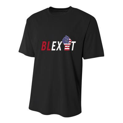 Blexit Blexit Movement Black Exit Youth Performance Sprint T-Shirt