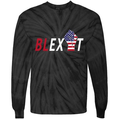 Blexit Blexit Movement Black Exit Tie-Dye Long Sleeve Shirt