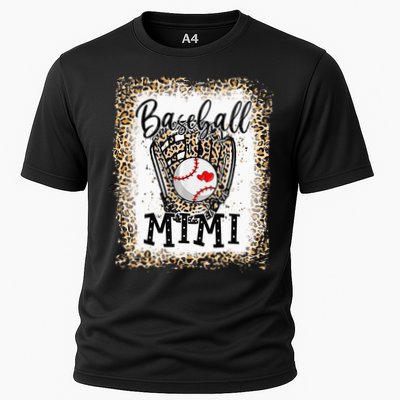 Bleached Baseball Mimi Leopard Game Day Baseball Mothers day Cooling Performance Crew T-Shirt