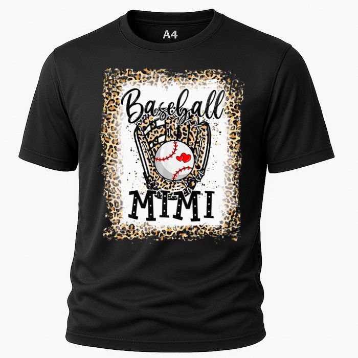 Bleached Baseball Mimi Leopard Game Day Baseball Mothers day Cooling Performance Crew T-Shirt