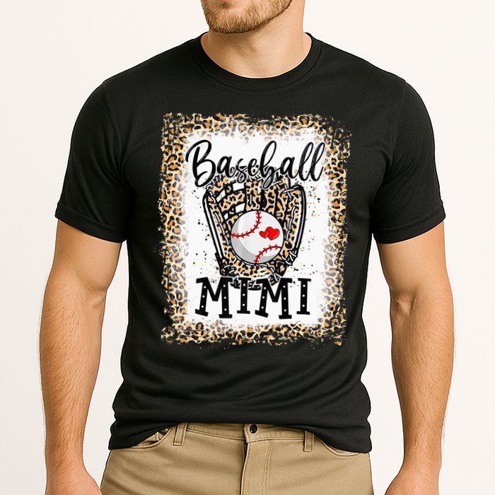 Bleached Baseball Mimi Leopard Game Day Baseball Mothers day Cooling Performance Crew T-Shirt
