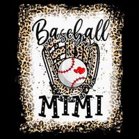 Bleached Baseball Mimi Leopard Game Day Baseball Mothers day Cooling Performance Crew T-Shirt
