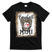 Bleached Baseball Mimi Leopard Game Day Baseball Mothers day T-Shirt