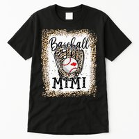 Bleached Baseball Mimi Leopard Game Day Baseball Mothers day Tall T-Shirt