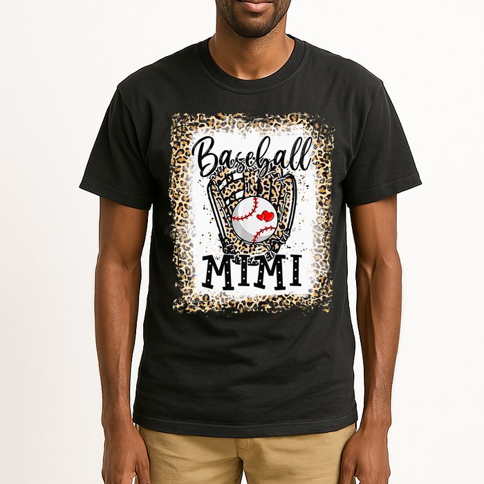 Bleached Baseball Mimi Leopard Game Day Baseball Mothers day Tall T-Shirt