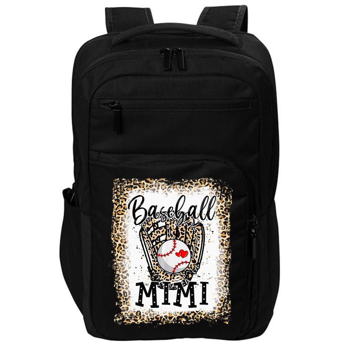 Bleached Baseball Mimi Leopard Game Day Baseball Mothers day Impact Tech Backpack