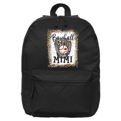 Bleached Baseball Mimi Leopard Game Day Baseball Mothers day 16 in Basic Backpack
