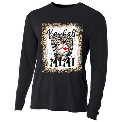 Bleached Baseball Mimi Leopard Game Day Baseball Mothers day Cooling Performance Long Sleeve Crew
