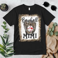 Bleached Baseball Mimi Leopard Game Day Baseball Mothers day Premium T-Shirt