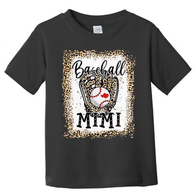 Bleached Baseball Mimi Leopard Game Day Baseball Mothers day Toddler T-Shirt