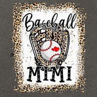 Bleached Baseball Mimi Leopard Game Day Baseball Mothers day Cotton Canvas Backpack