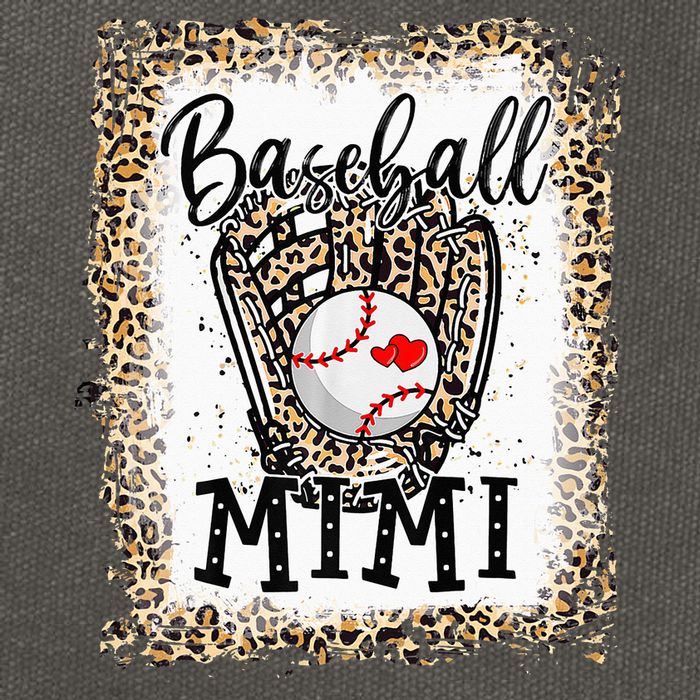Bleached Baseball Mimi Leopard Game Day Baseball Mothers day Cotton Canvas Backpack