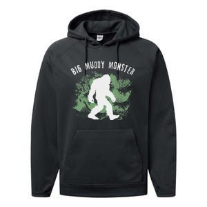 Bigfoot Big Muddy Monster Sasquatch Illinois Cryptid Performance Fleece Hoodie