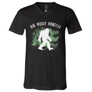 Bigfoot Big Muddy Monster Sasquatch Illinois Cryptid V-Neck T-Shirt