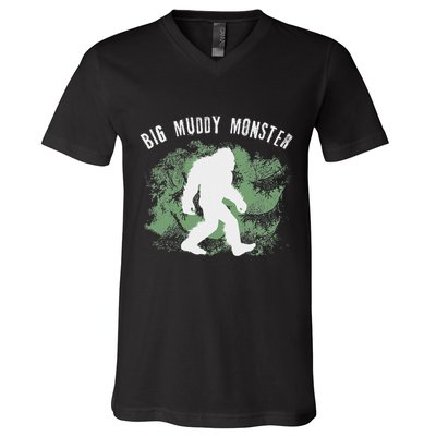 Bigfoot Big Muddy Monster Sasquatch Illinois Cryptid V-Neck T-Shirt