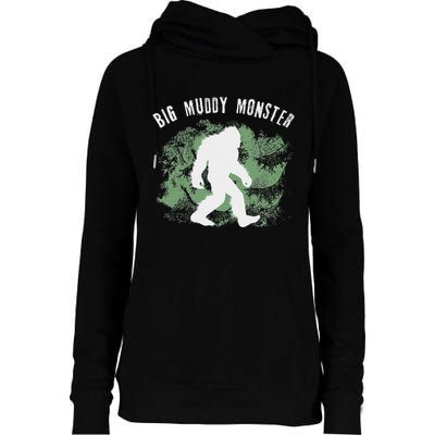 Bigfoot Big Muddy Monster Sasquatch Illinois Cryptid Womens Funnel Neck Pullover Hood