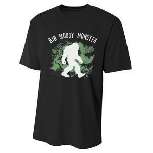 Bigfoot Big Muddy Monster Sasquatch Illinois Cryptid Performance Sprint T-Shirt