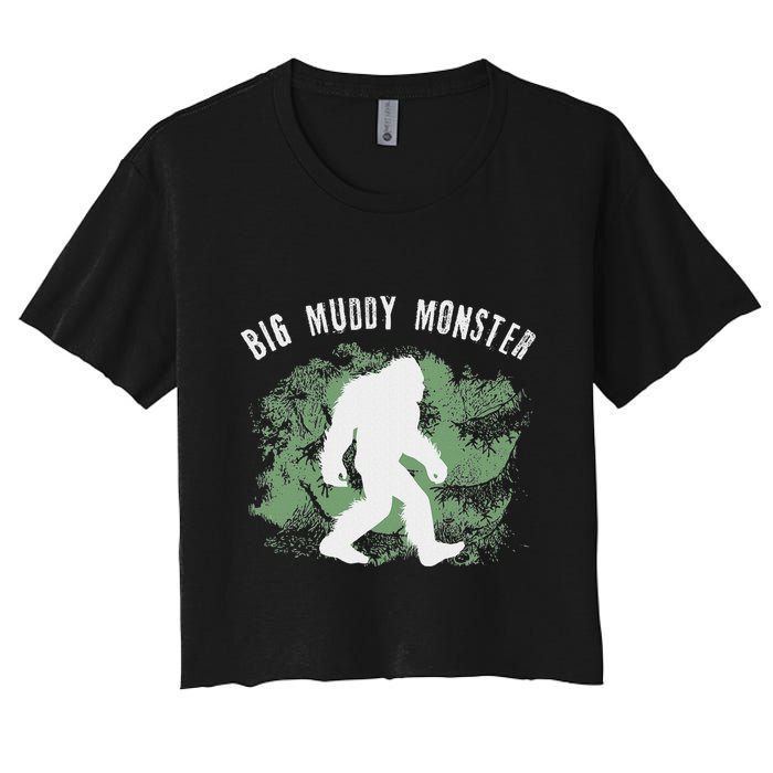 Bigfoot Big Muddy Monster Sasquatch Illinois Cryptid Women's Crop Top Tee