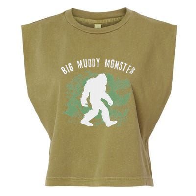 Bigfoot Big Muddy Monster Sasquatch Illinois Cryptid Garment-Dyed Women's Muscle Tee