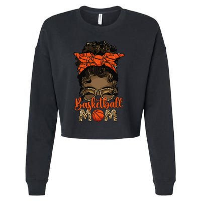 Black Basketball Mom Melanin Mother Of A Basketball Player Cropped Pullover Crew
