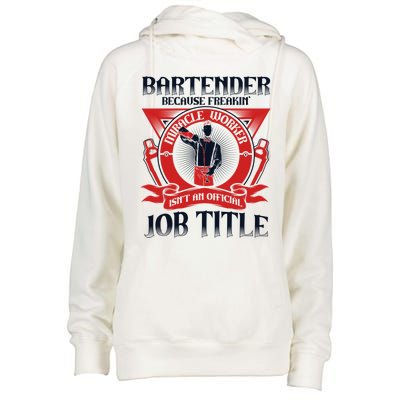 Bartender Because Miracle Worker Isn't Job Title Bartender Gift Womens Funnel Neck Pullover Hood