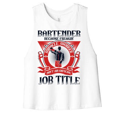 Bartender Because Miracle Worker Isn't Job Title Bartender Gift Women's Racerback Cropped Tank