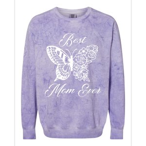 Butterfly Best Mom Ever Family Matching Mothers Day Funny Gift Colorblast Crewneck Sweatshirt