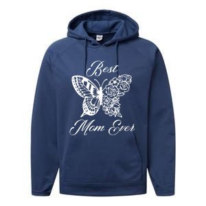 Butterfly Best Mom Ever Family Matching Mothers Day Funny Gift Performance Fleece Hoodie