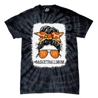 Bleached Basketball Mom Messy Bun Player Mom Mothers Day Tie-Dye T-Shirt