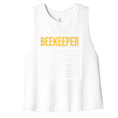 Beekeeper Because Miracle Worker Isn't An Job Title Gift Women's Racerback Cropped Tank