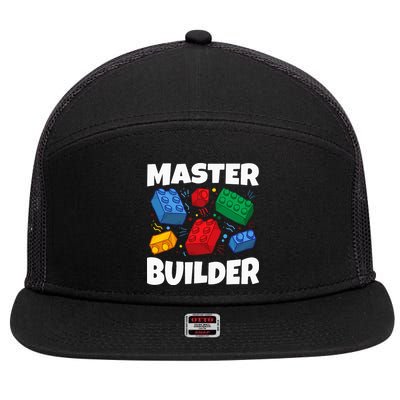 Blocks Brick Master Builder 7 Panel Mesh Trucker Snapback Hat