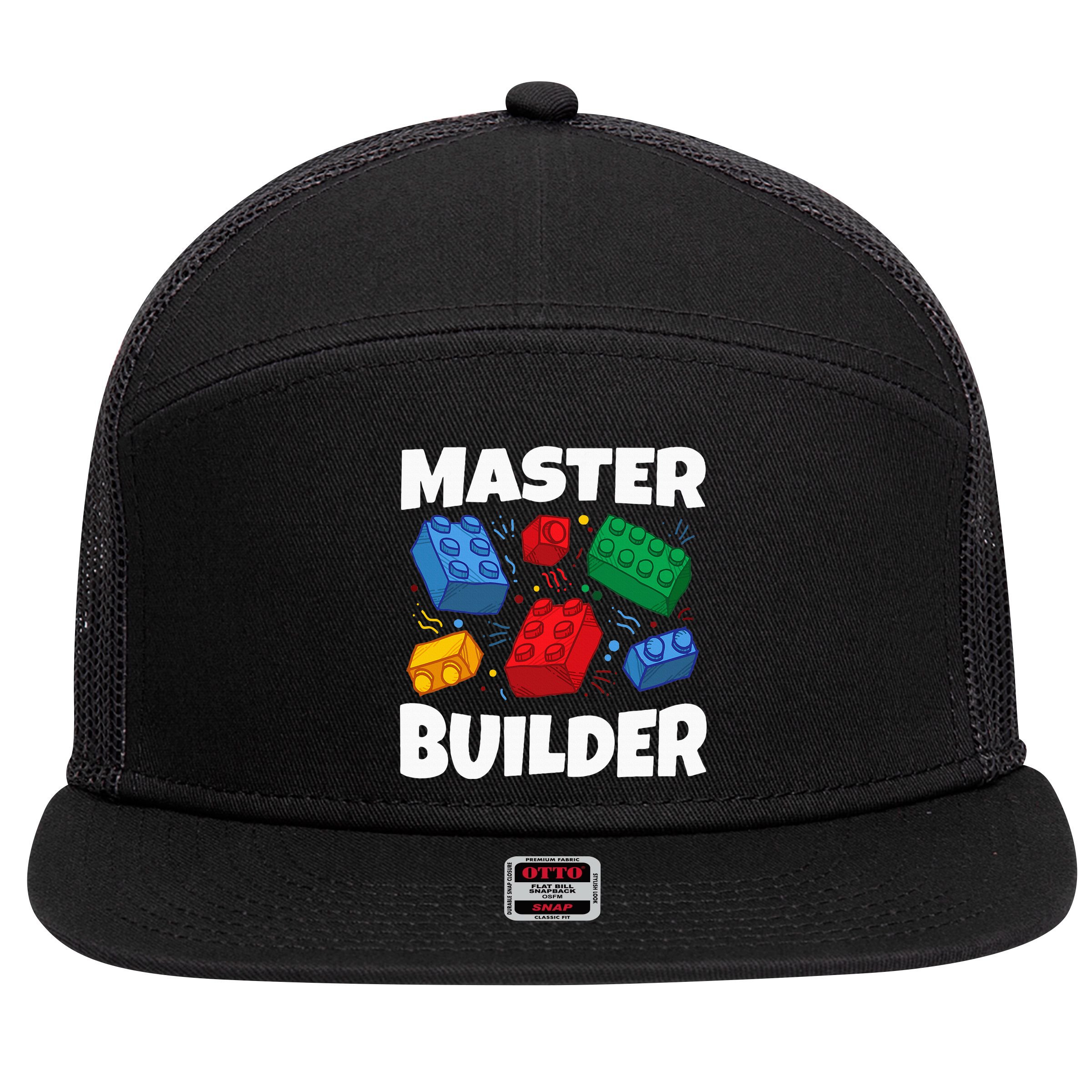 Blocks Brick Master Builder 7 Panel Mesh Trucker Snapback Hat