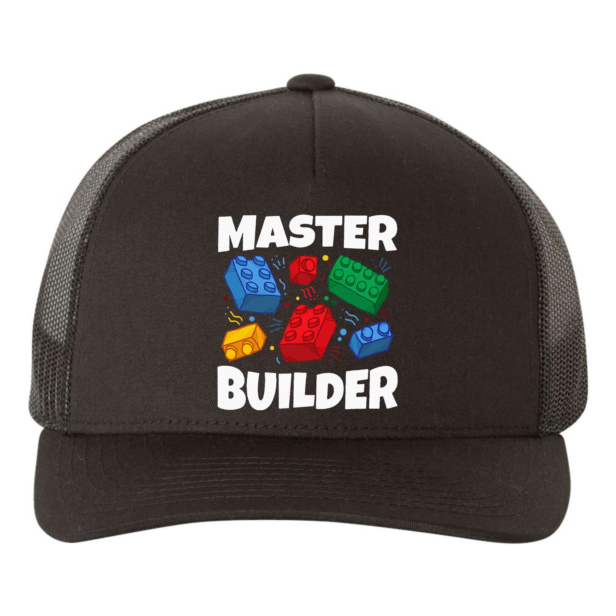 Blocks Brick Master Builder Yupoong Adult 5-Panel Trucker Hat