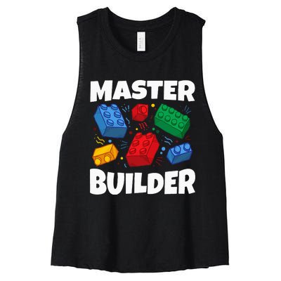 Blocks Brick Master Builder Women's Racerback Cropped Tank