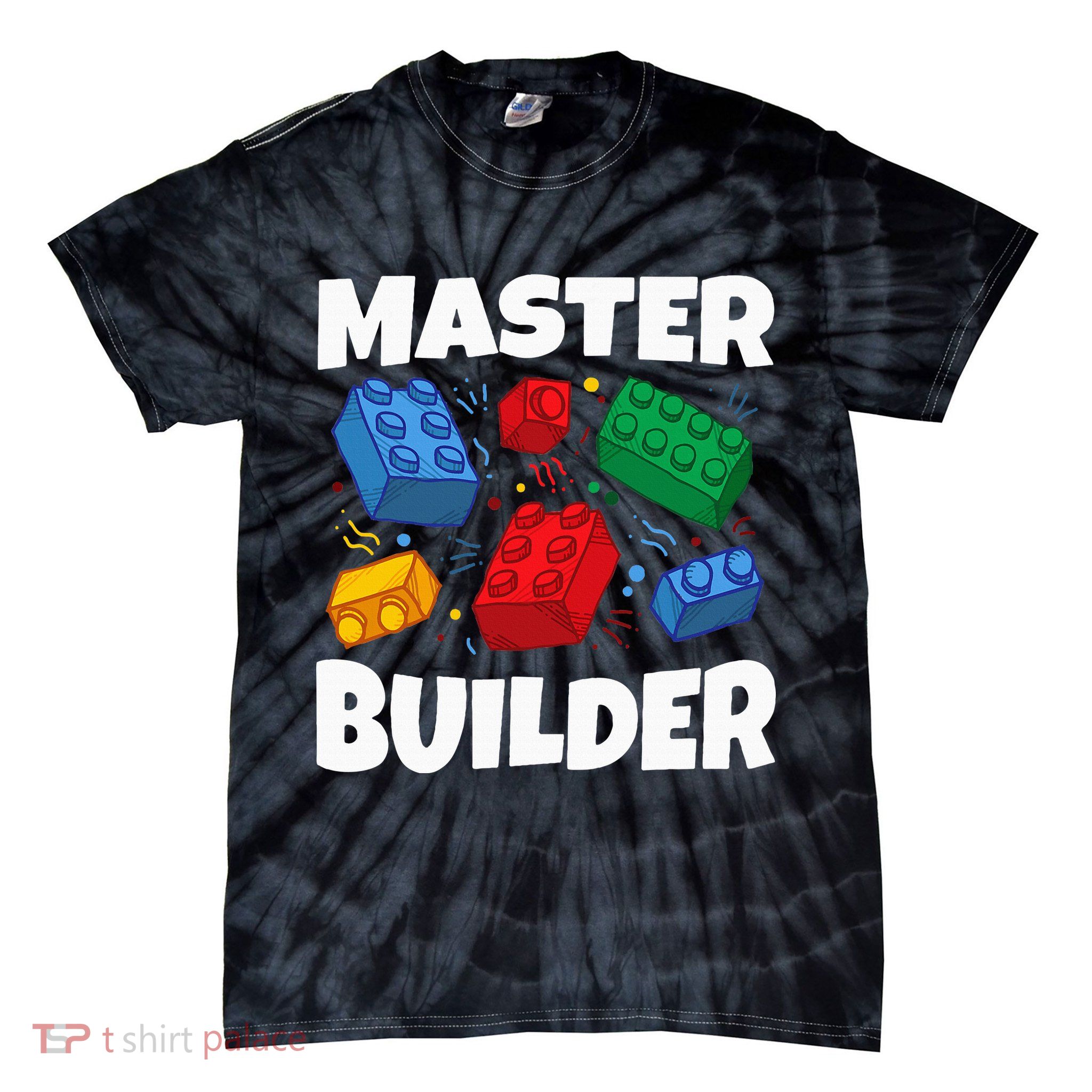 Blocks Brick Master Builder Tie-Dye T-Shirt