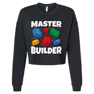 Blocks Brick Master Builder Cropped Pullover Crew