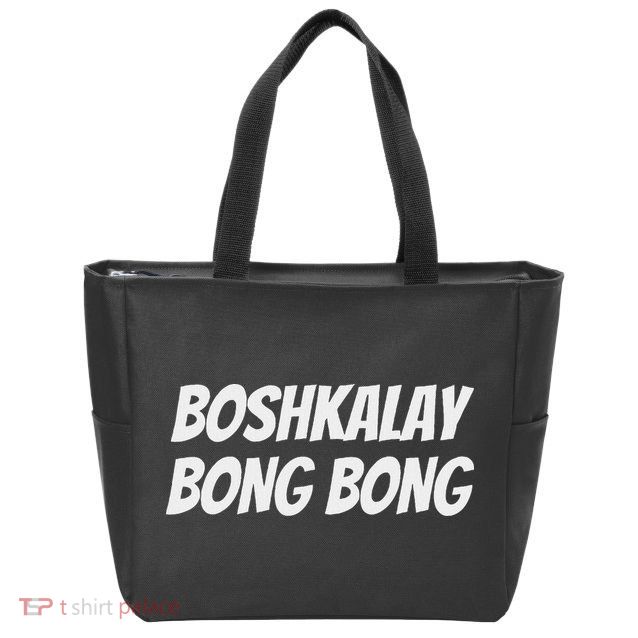 Boshkalay Bongbong Men's Black Cotton 100 Zip Tote Bag