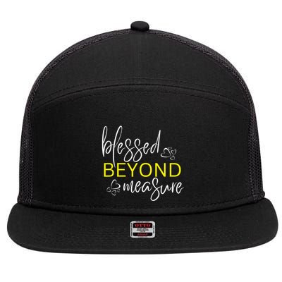 Blessed Beyond Measure Faith Blessed Christian 7 Panel Mesh Trucker Snapback Hat