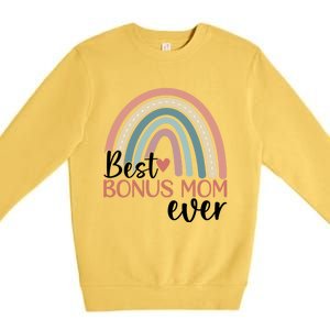 Best Bonus Mom Ever Boho Rainbow Happy MotherS Day Gift Premium Crewneck Sweatshirt