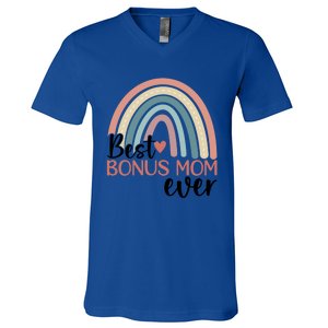 Best Bonus Mom Ever Boho Rainbow Happy MotherS Day Gift V-Neck T-Shirt