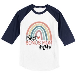 Best Bonus Mom Ever Boho Rainbow Happy MotherS Day Gift Baseball Sleeve Shirt