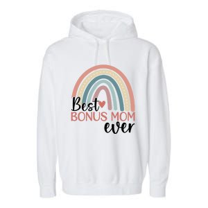 Best Bonus Mom Ever Boho Rainbow Happy MotherS Day Gift Garment-Dyed Fleece Hoodie