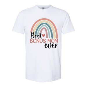 Best Bonus Mom Ever Boho Rainbow Happy MotherS Day Gift Softstyle CVC T-Shirt