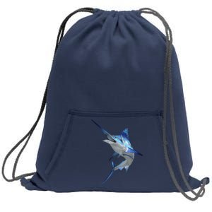 Beautiful Blue Marlin Fishing Sweatshirt Cinch Pack Bag