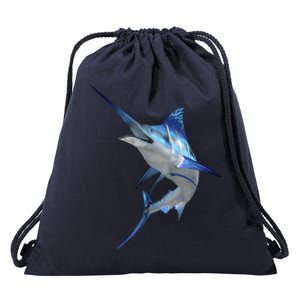 Beautiful Blue Marlin Fishing Drawstring Bag